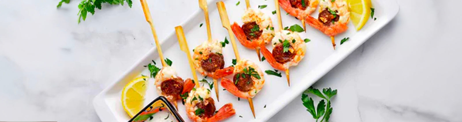 Brochetas de Camarón con Chorizo