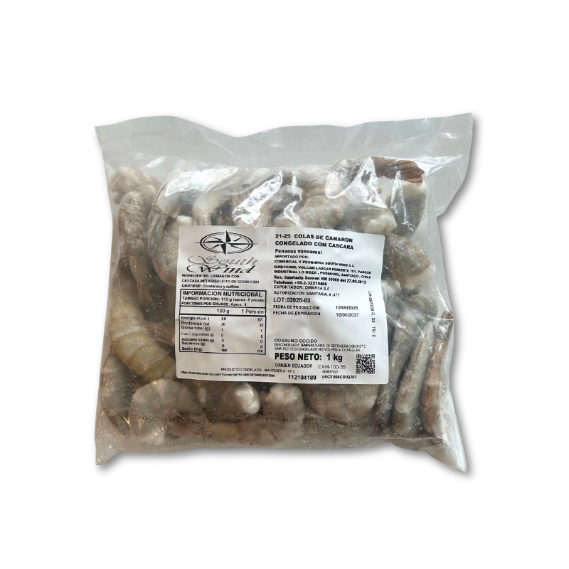 Camarón 21/25 con cáscara 1kg