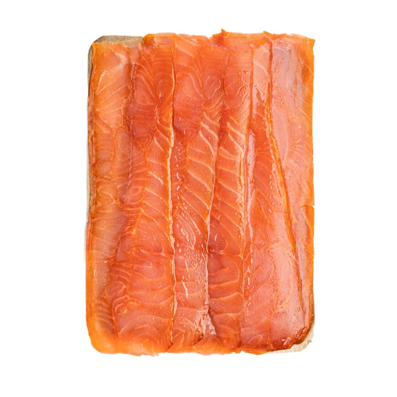 Salmón ahumado en frío corte Bacon