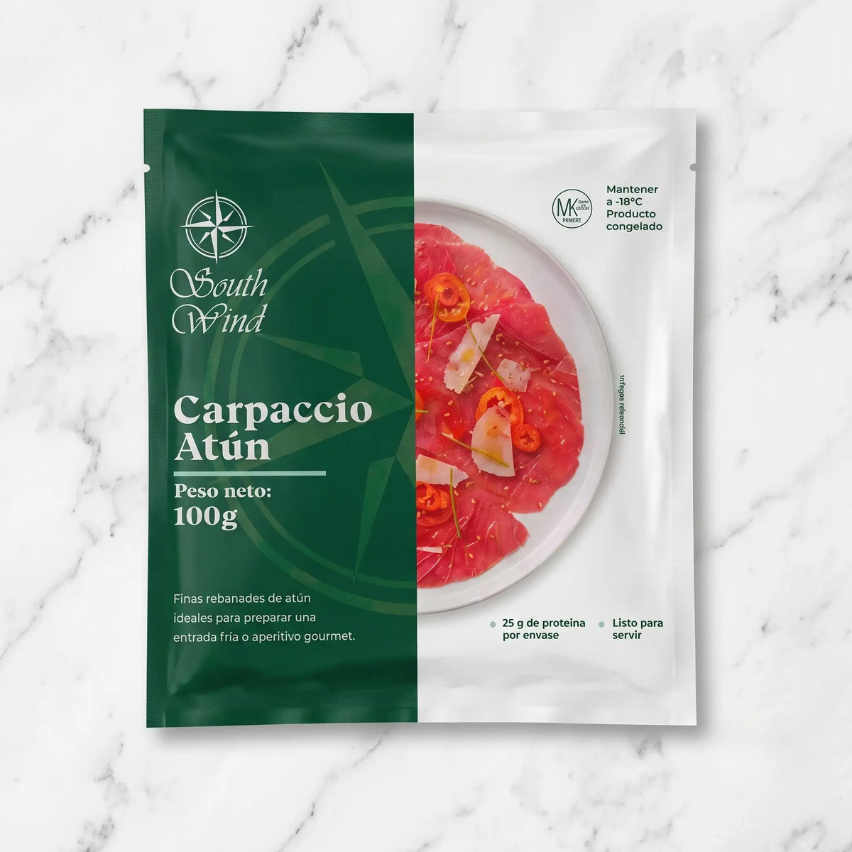 Carpaccio de Atún Aleta Amarilla Congelado (100g)
