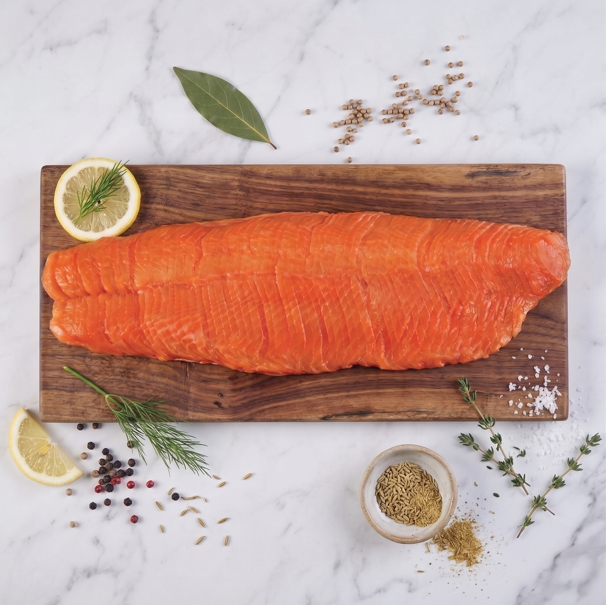 Salmón Ahumado en Frío Filete Rebanado Sin Piel Congelado Cyber Day