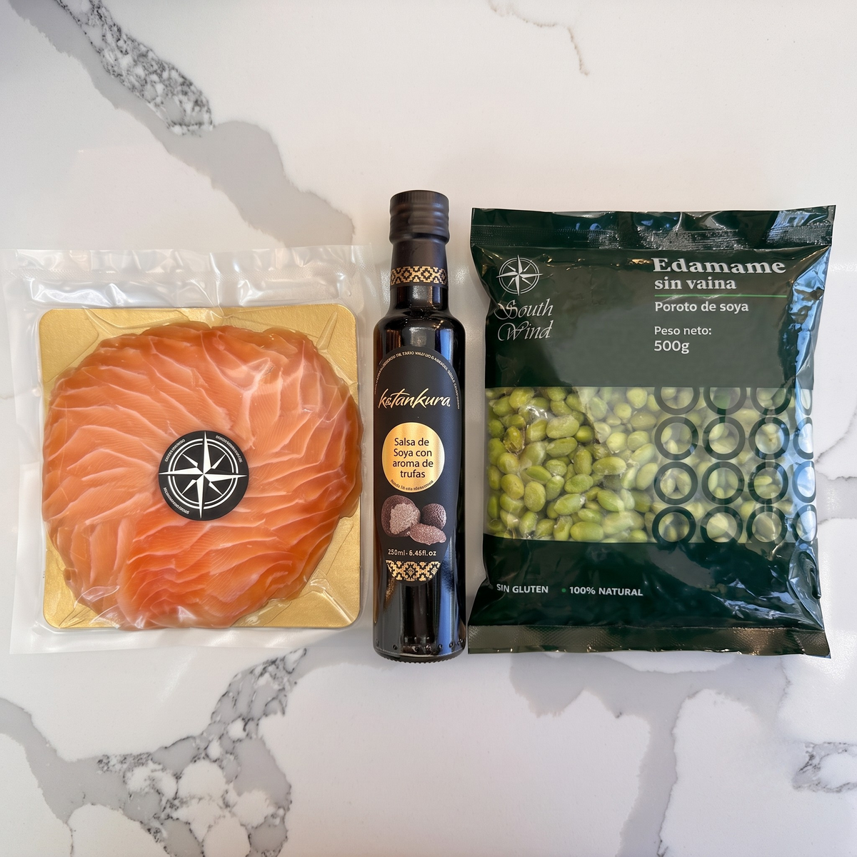 Pack Tiradito de Salmón + Edamame + Salsa Soya Trufada