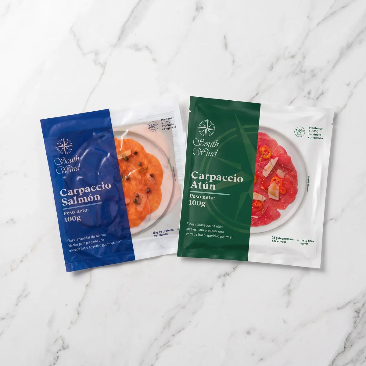 Pack dúo carpaccios: salmón y atún (100g c/u)