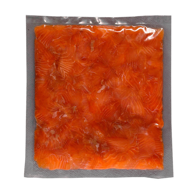Recorte Salmón ahumado en frío 1Kg semi-desmenuzado