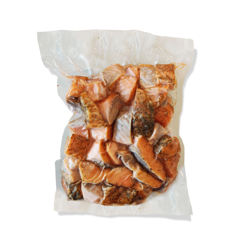 Recorte de salmón ahumado en caliente eneldo 1Kg