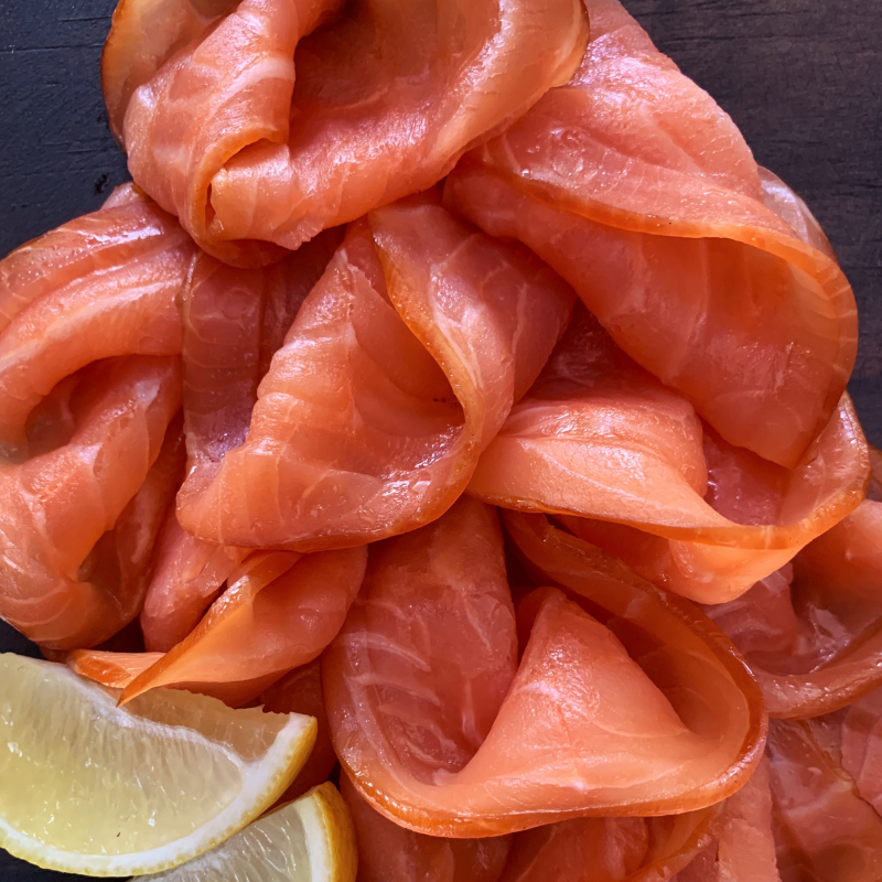 Salmón Ahumado en Frío Filete Rebanado Sin Piel Congelado Cyber Day