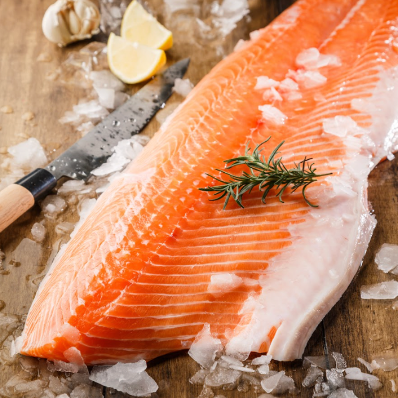 Salmón Premium con piel congelado 2-3Lb