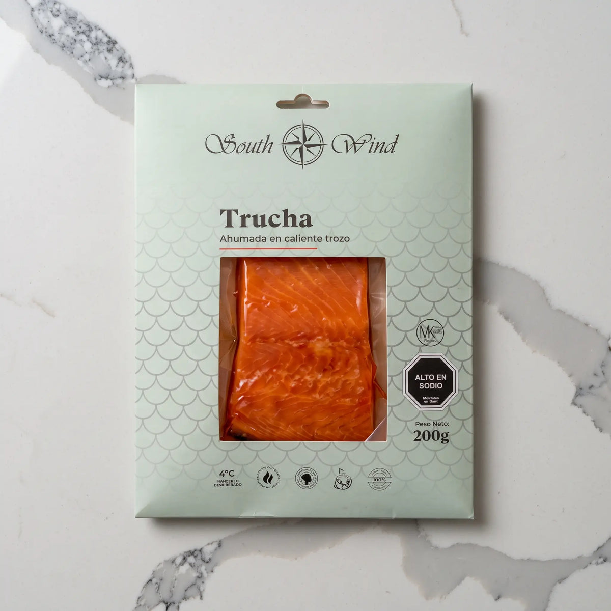 Trucha ahumada en caliente trozo refrigerada 200g South Wind
