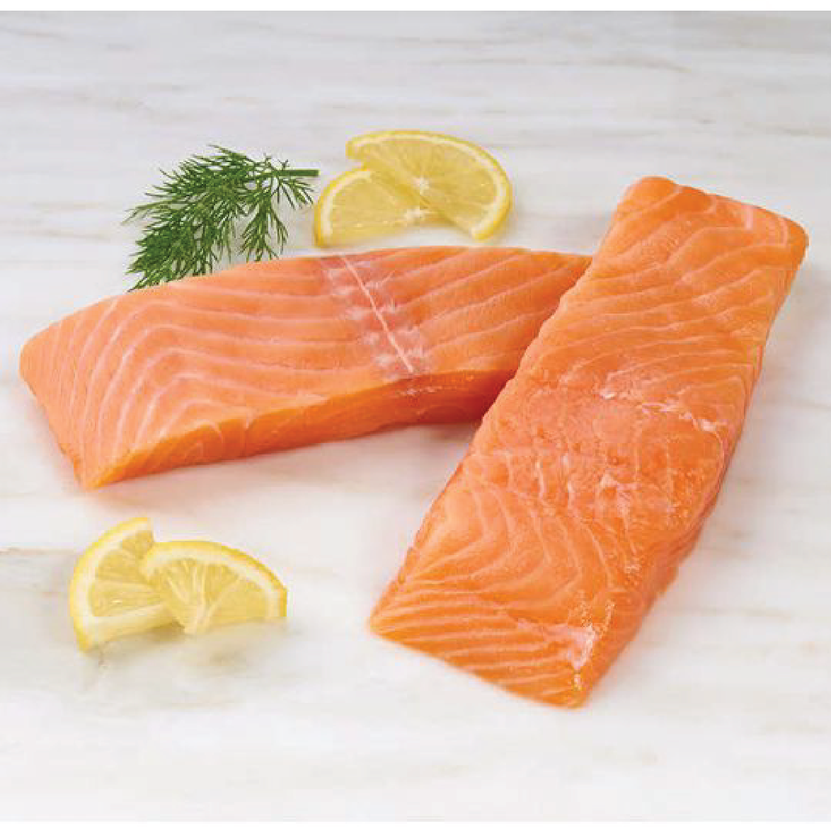 Caja de porciones de salmón atlántico sin piel congelado (5kg)
