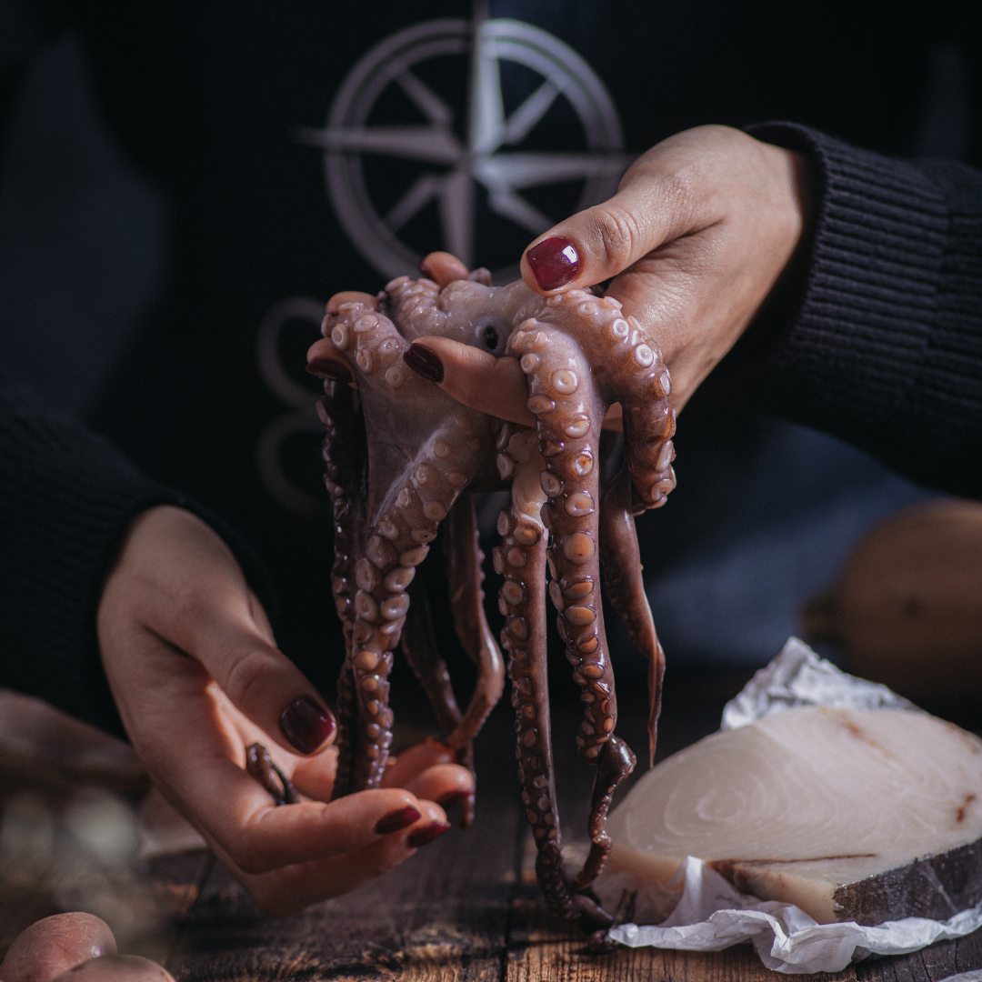 Pulpo entero crudo